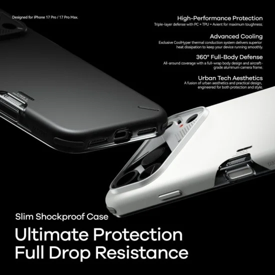 AULUMU A17 Slim Shockproof Case for iPhone 17 Pro - Black
